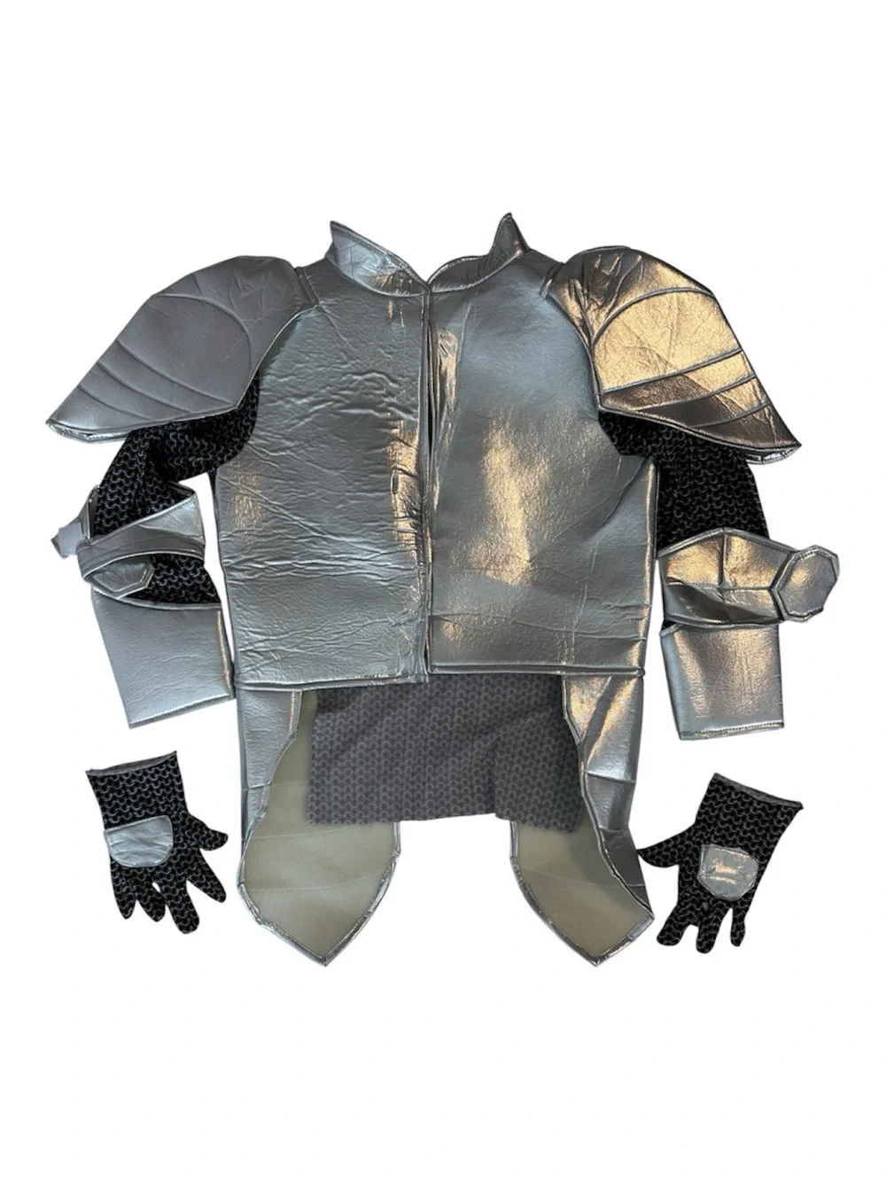 Silver Knight Kids Costume - Silver with Gold Emblem, Medium